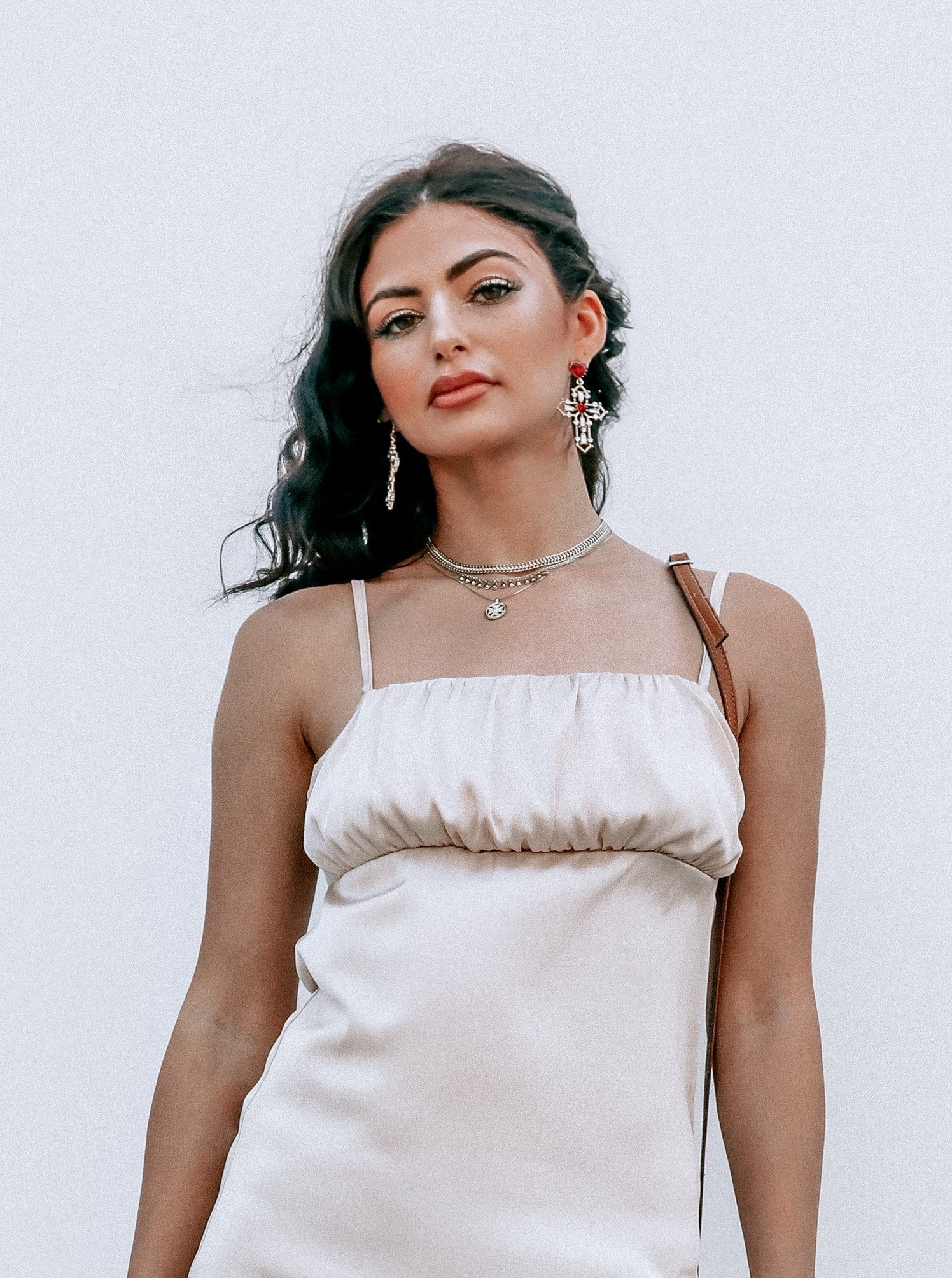 Roma Baroque Cross Drop Earrings