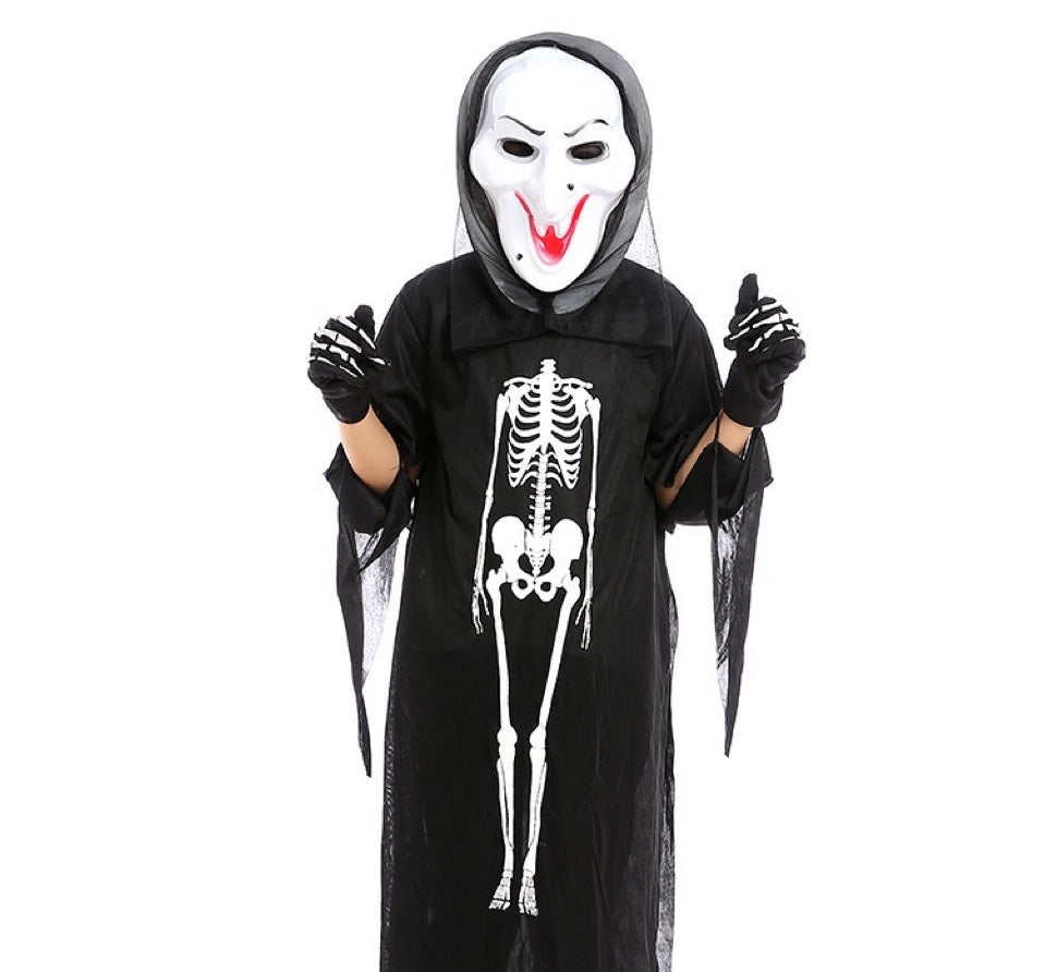 Halloween Skeleton Ghost Clothes & Gloves & Masks Sets