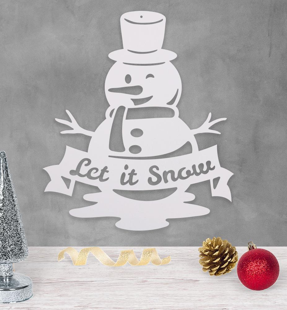 Let It Snow - Snowman - Metal Wall Art/Decor